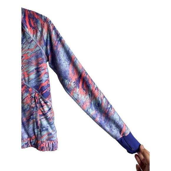 Lululemon Ivivia Purple Orange Full Zip Performance Knit Jacket Girls Youth 12 - Picture 6 of 11
